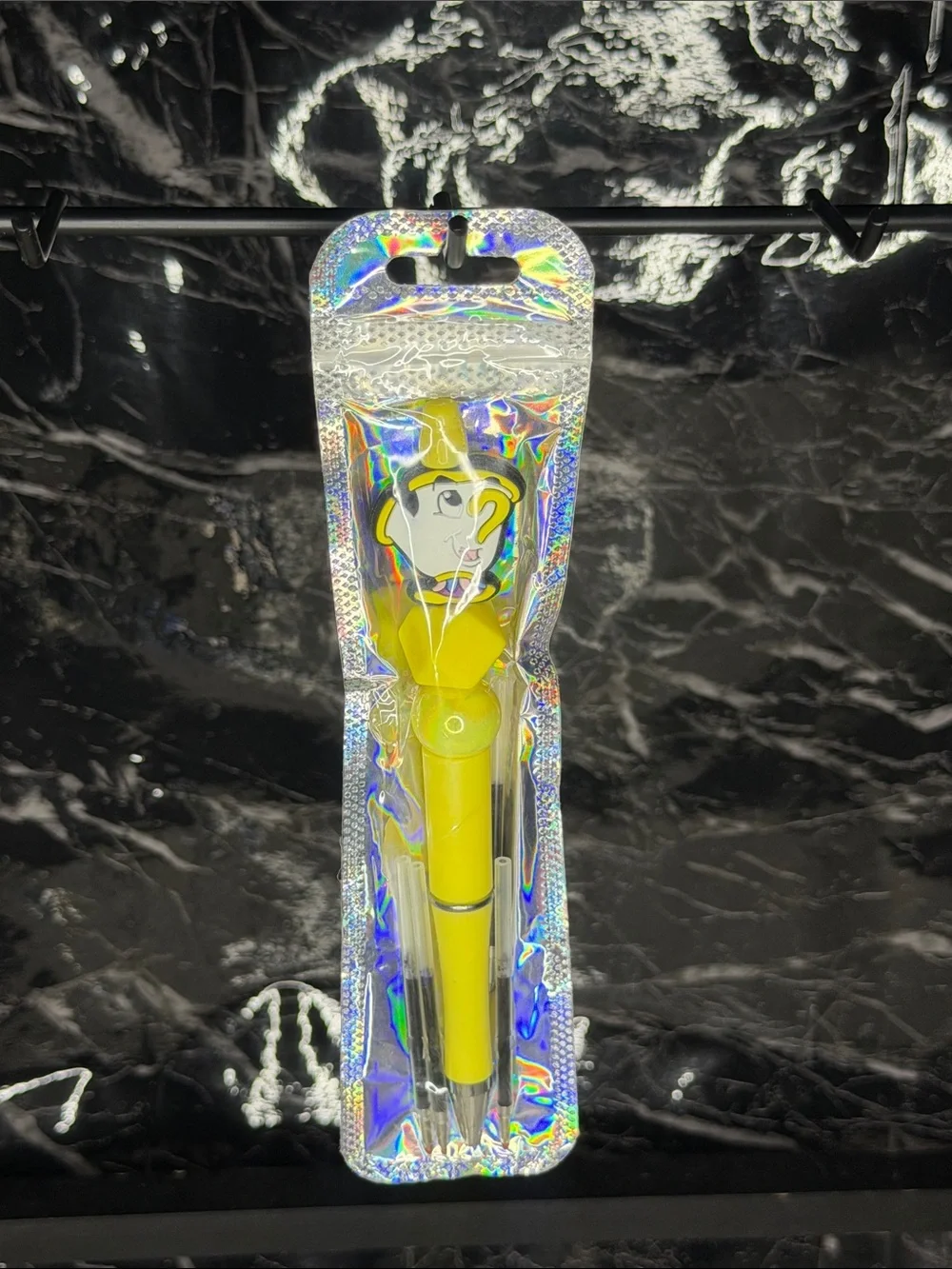 Chip from Beauty & the Beast Focal Bead Pen Blue & Black Ink